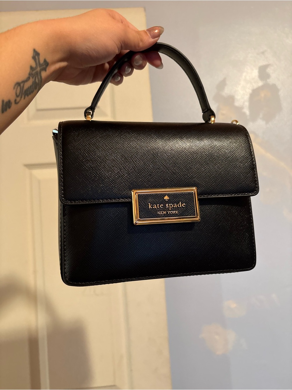 Kate Spade Reagan Black Top Handle Crossbody Purse New - Picture 2 of 8